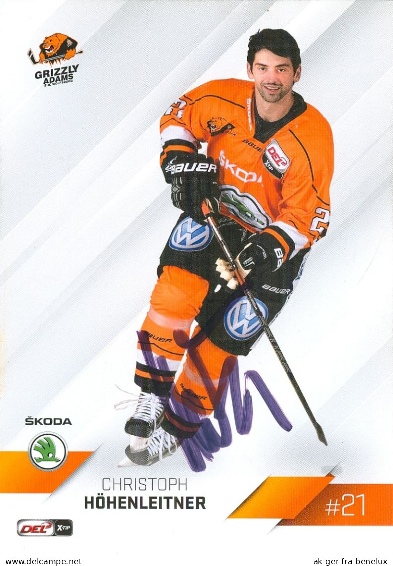 Autogramm Eishockey AK Christoph Höhenleitner Grizzlys Wolfsburg 14-15 Grizzly Adams Dachau Red Bull München Ingolstadt - Winter Sports