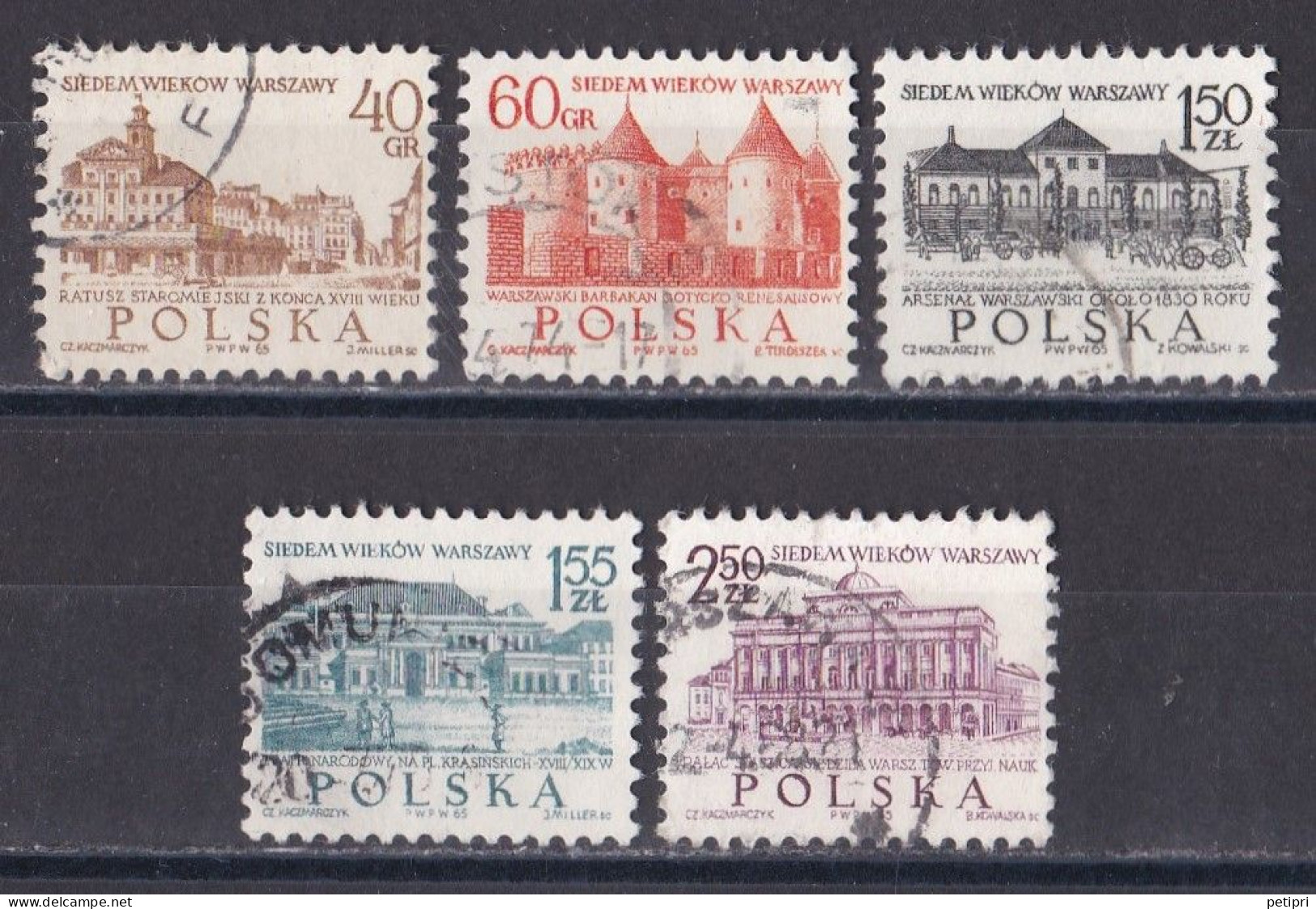 Pologne - République 1961 - 1970   Y & T N °  1452   1453  1454  1455  Et  1456  Oblitérés - Used Stamps