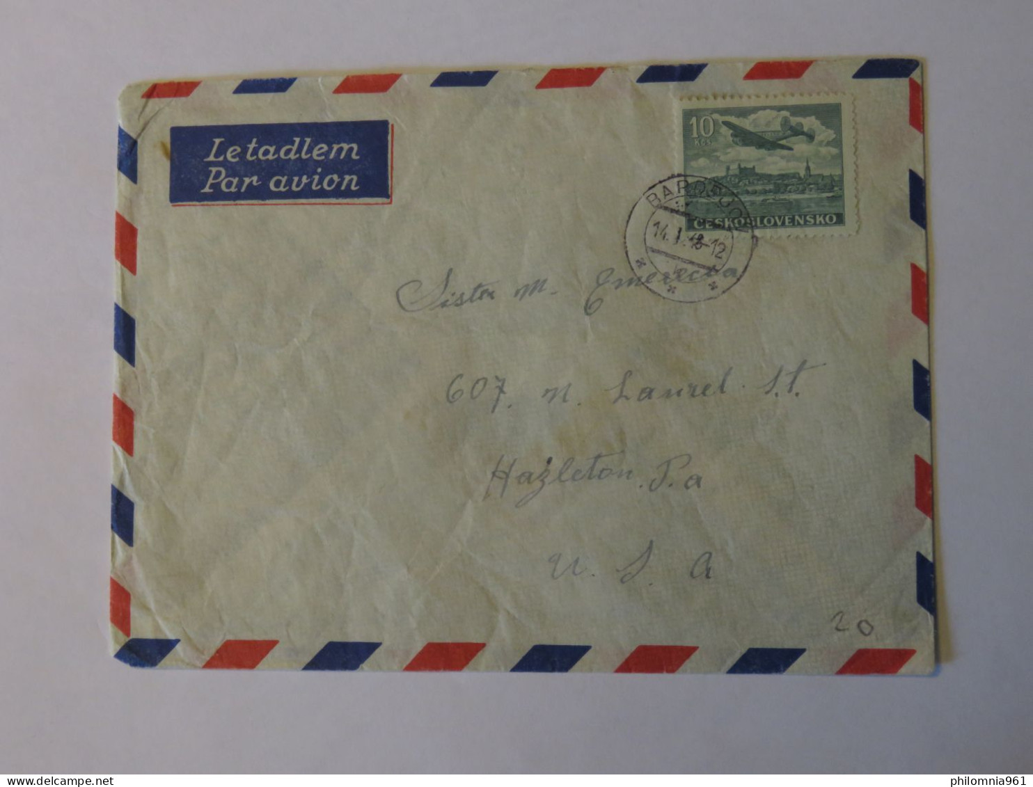 CZECHOSLOVAKIA  AIRMAIL COVER TO UNITED STATES 1948 - Otros & Sin Clasificación