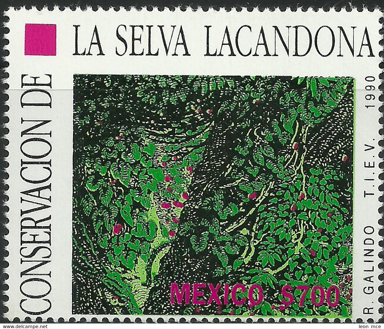 1990 MÉXICO LA SELVA LACANDONA Sc. 1655 MNH, PROTECTION Of RAIN FORESTS - Messico