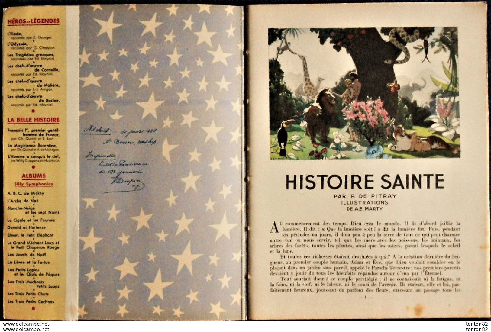 Paul De Pitray - HISTOIRE SAINTE - HACHETTE - ( E.O. 1938 ) . - 1901-1940