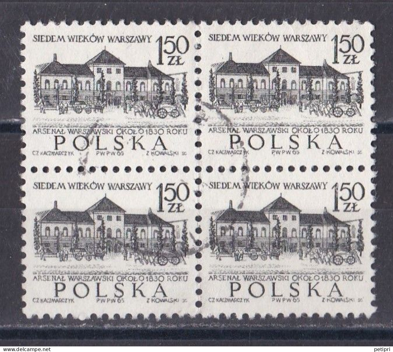 Pologne - République 1961 - 1970   Y & T N °  1455  Bloc De 4 Oblitérés - Gebraucht