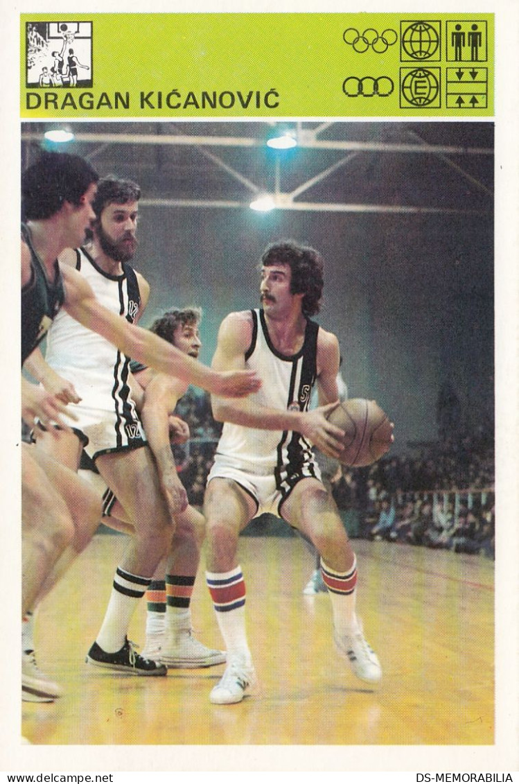 Basketball Dragan Kičanović From Čačak Serbia Yugoslavia Trading Card Svijet Sporta - Basketball