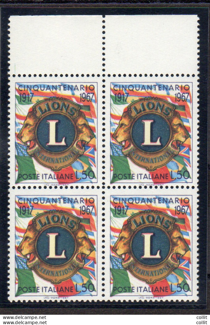 Lions Lire 90 Quartina - Varietà Colori "fuori Registro" - Variétés Et Curiosités