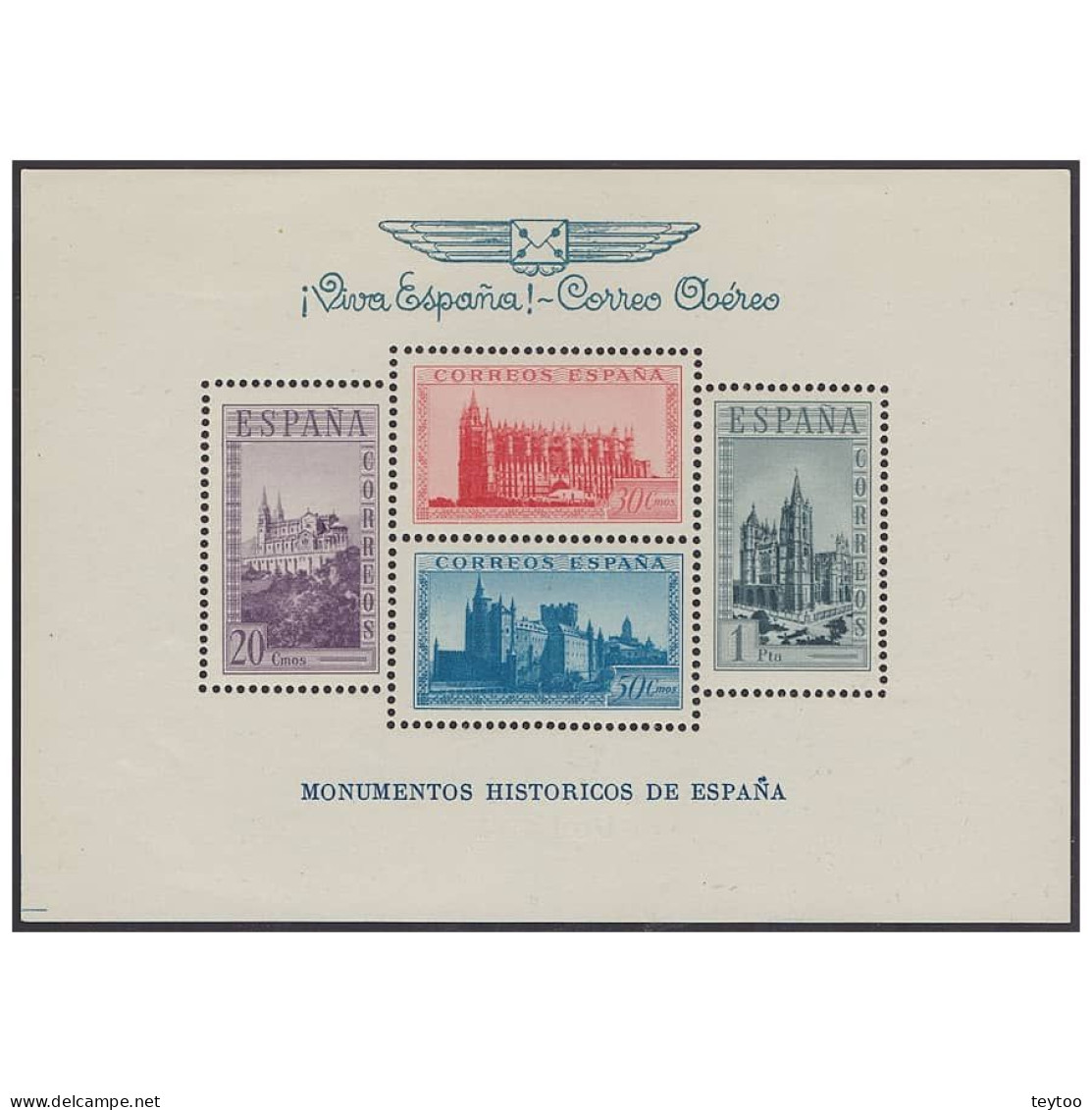 C2626# España 1938. HB Catedrales Sobrecargada (MH) ED_91 - Unused Stamps