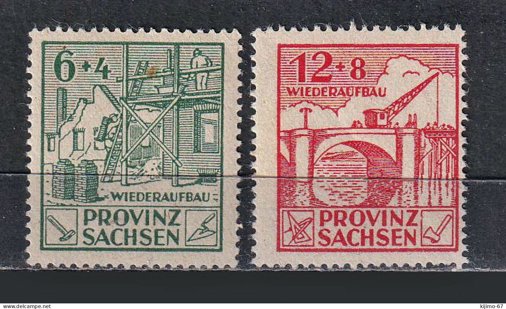 Allemagne 2 Timbres Neufs De La Saxe Zone Soviétique 1946 - Postfris