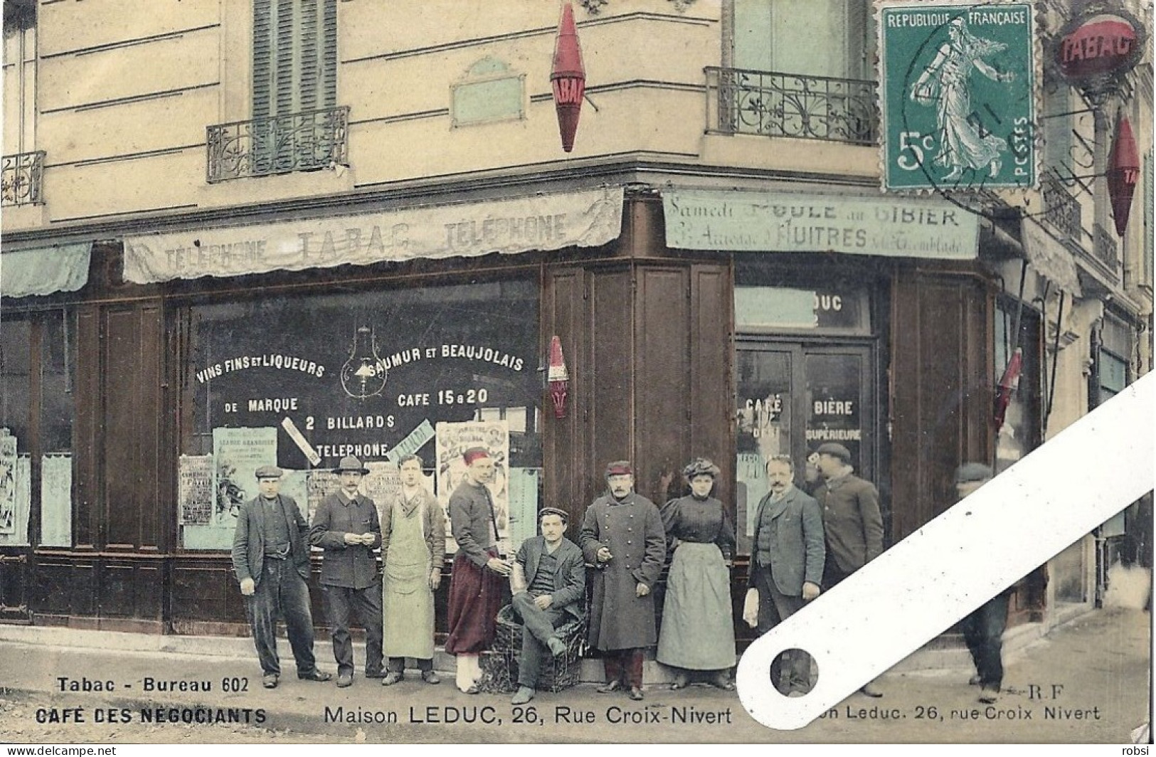 75 Paris XV,  Rue Croix-Nivert, Maison Leduc, Tabac Café Ds Négociants  D15.18 - Paris (15)