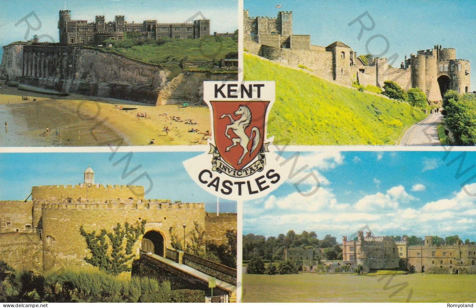 CARTOLINA C9 KENT CASTLES-INGHILTERRA,REGNO UNITO-KINGSGATE-DOVER-DEAL-LEEDS-VIAGGIATA 1974 - Dover