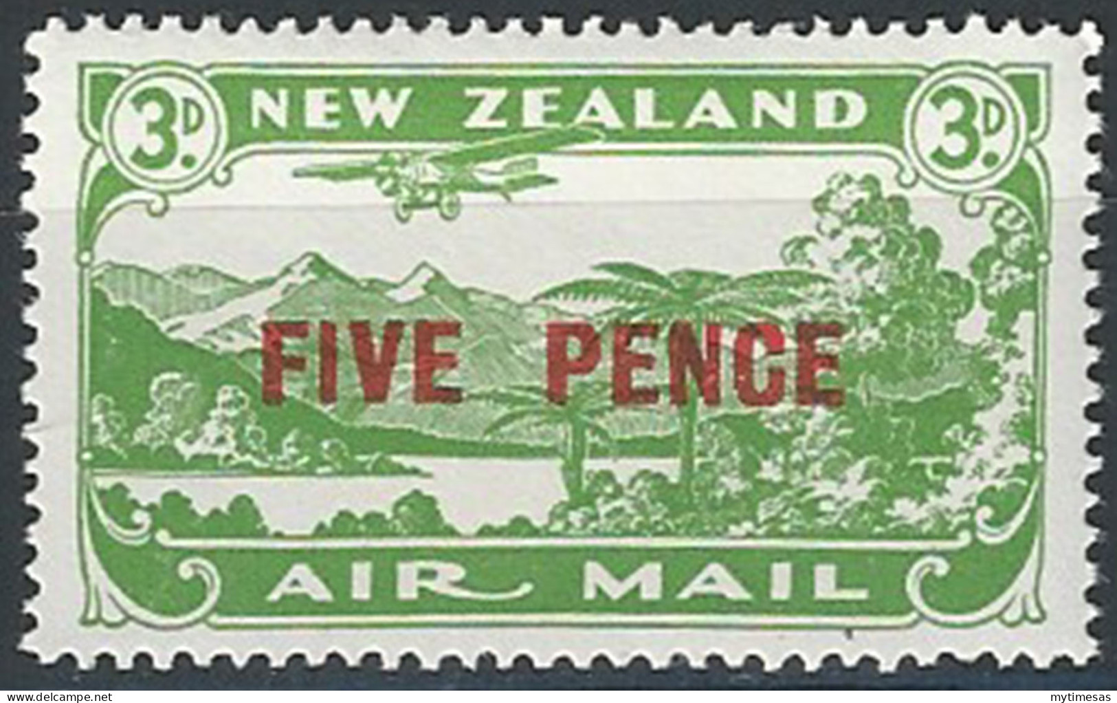 1931 New Zealand Airmail FIVE PENCE 1v. MNH SG N. 551 - Andere & Zonder Classificatie