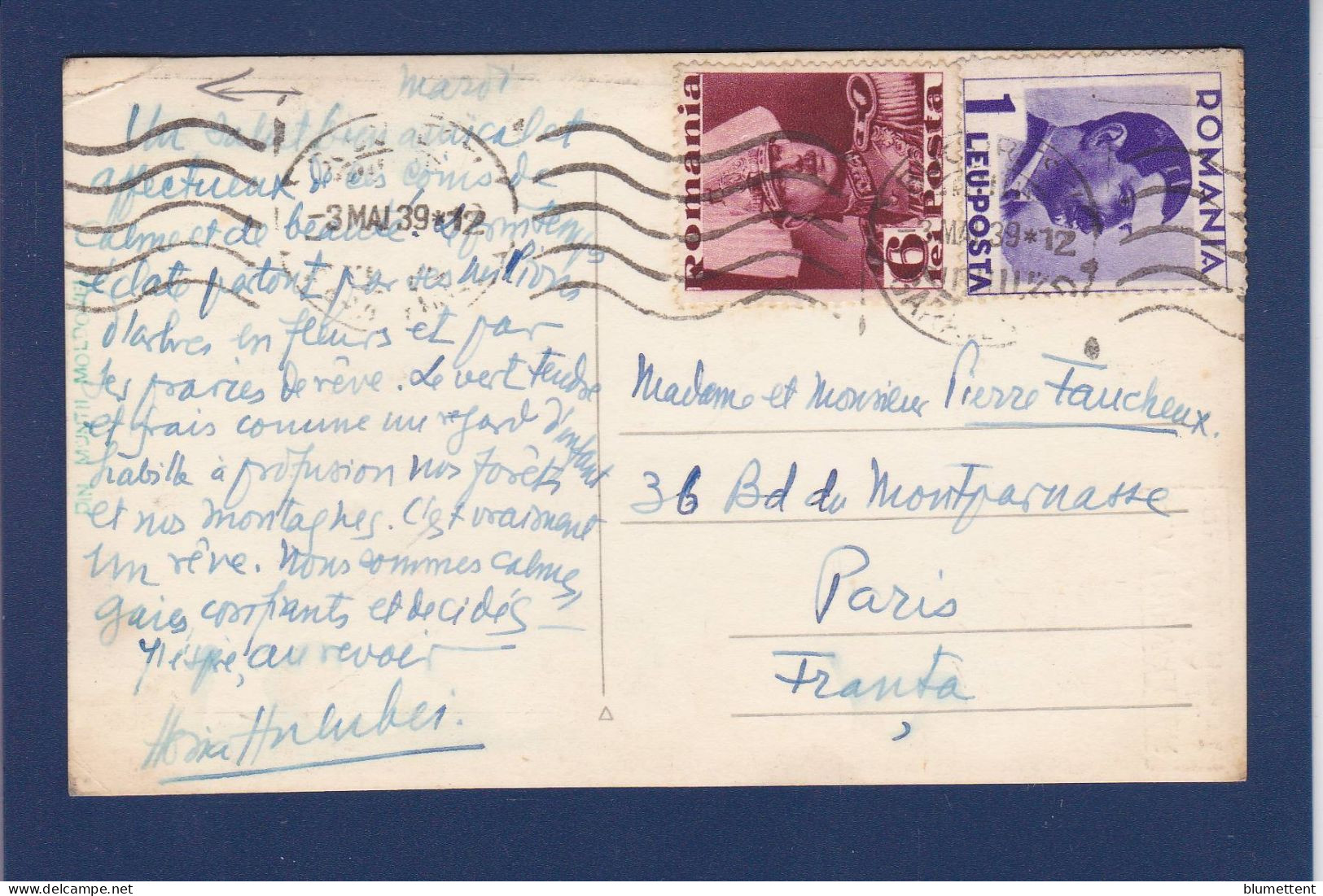 CPA Roumanie Type Romania Roemenie Circulée Carte Photo Cachet à Sec Du Photographe Chevalier Piatra - Roumanie