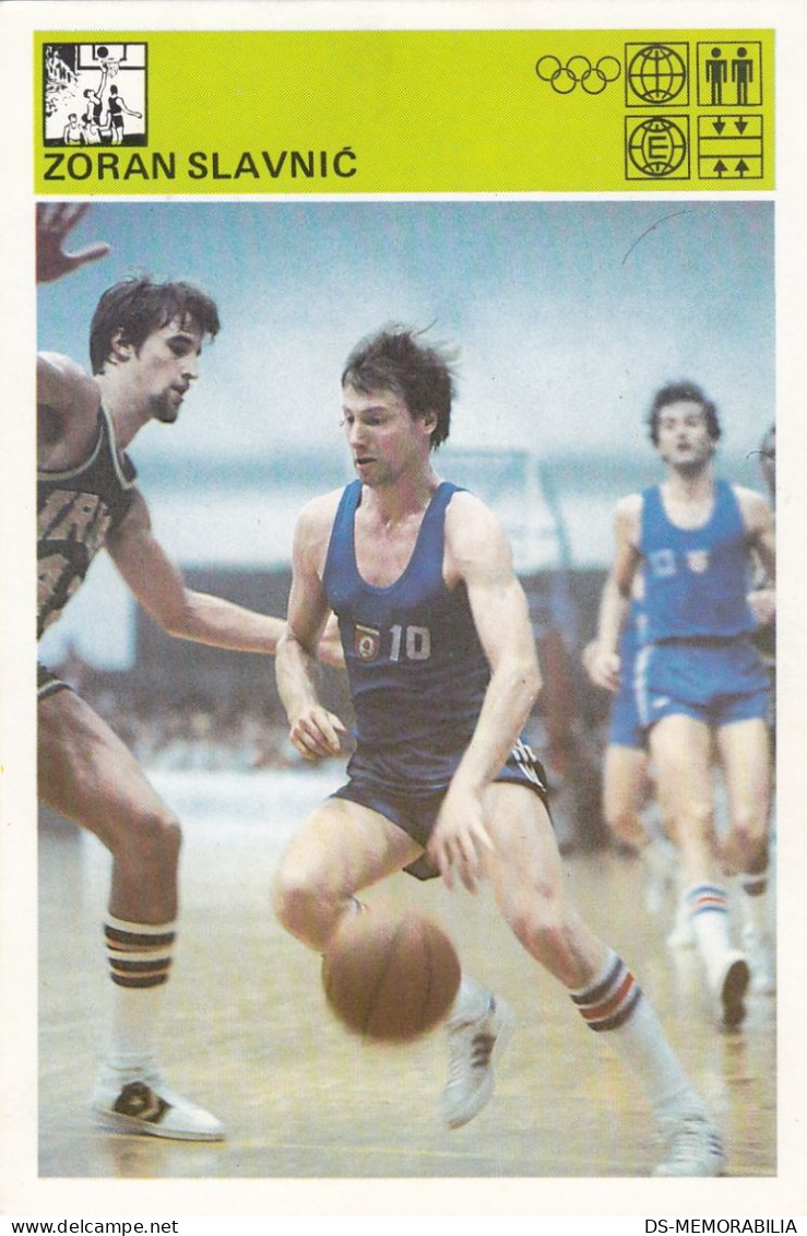 Basketball Zoran Slavnić Yugoslavia Trading Card Svijet Sporta - Pallacanestro