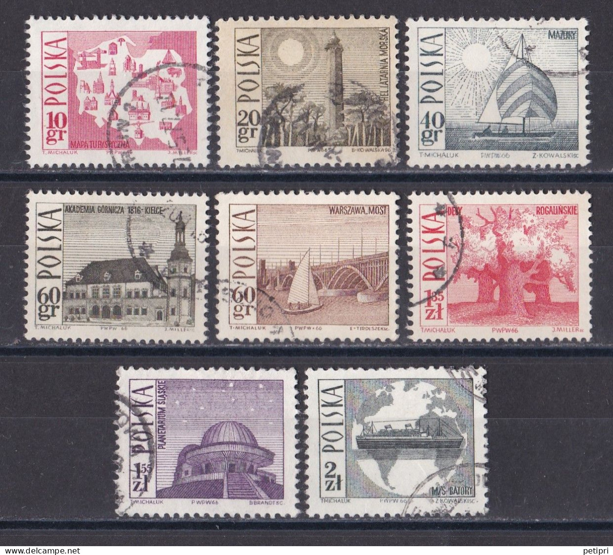 Pologne - République 1961 - 1970   Y & T N °  1555  1556  1557  1558  1559  1561  1562  Et  1563  Oblitéré - Usati