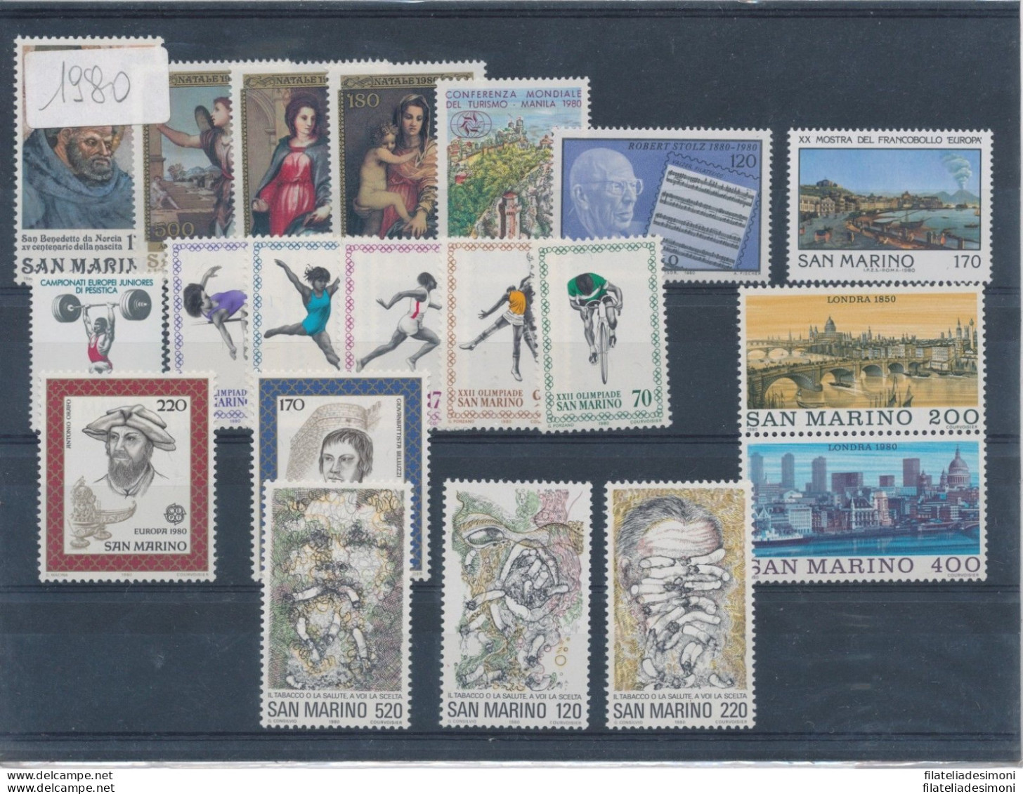 1980 San Marino , Francobolli Nuovi , Annata Completa 20 Valori - MNH** - Full Years