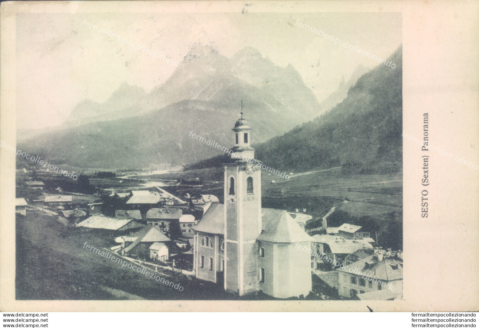 C655 Cartolina Sesto Sexsten Panorama 1916 Provincia Di Bolzano - Bolzano (Bozen)
