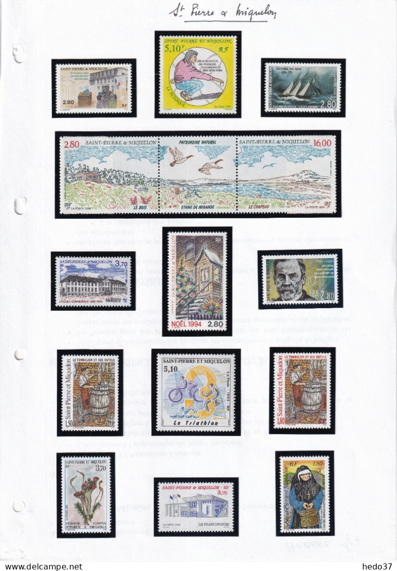 St Pierre et Miquelon - Collection 1986/2000 à - 50% sous faciale - neufs ** sans charnière - Poste & PA - TB