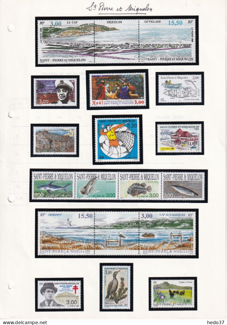 St Pierre et Miquelon - Collection 1986/2000 à - 50% sous faciale - neufs ** sans charnière - Poste & PA - TB