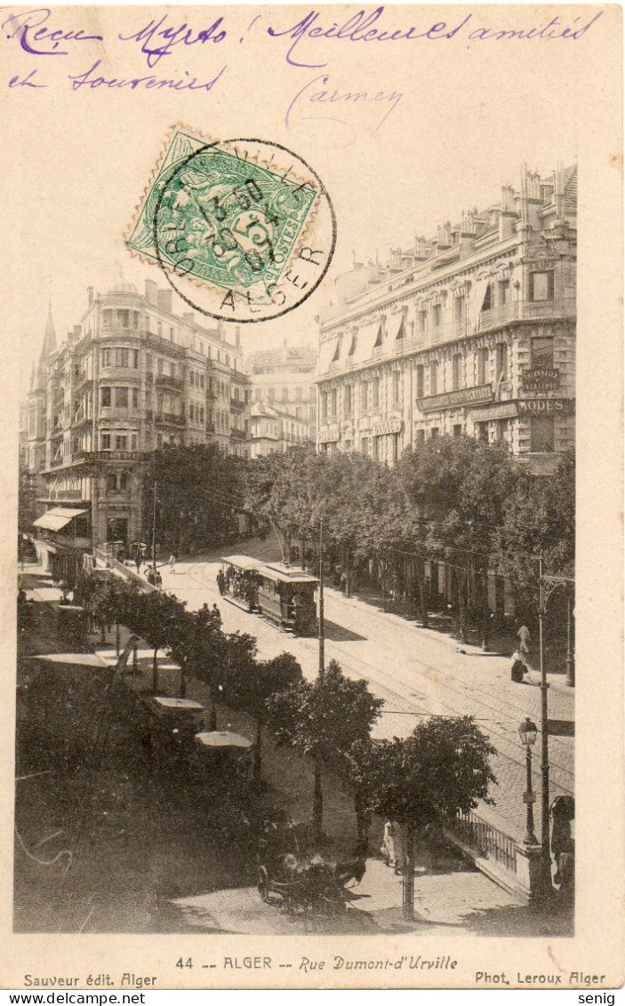 ALGERIE - ALGER - 44 - Rue Dumont-d'Urville - Sauveur édit. Phot. LEROUX Alger - Algerien