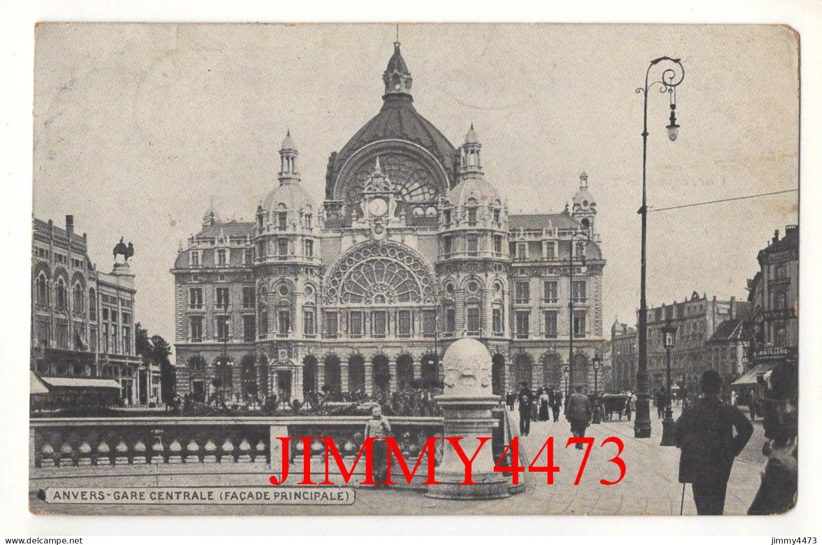 CPA - ANVERS En 1908 - GARE CENTRALE ( Façade Principale ) Place Et Rue Bien Animées - Antwerpen