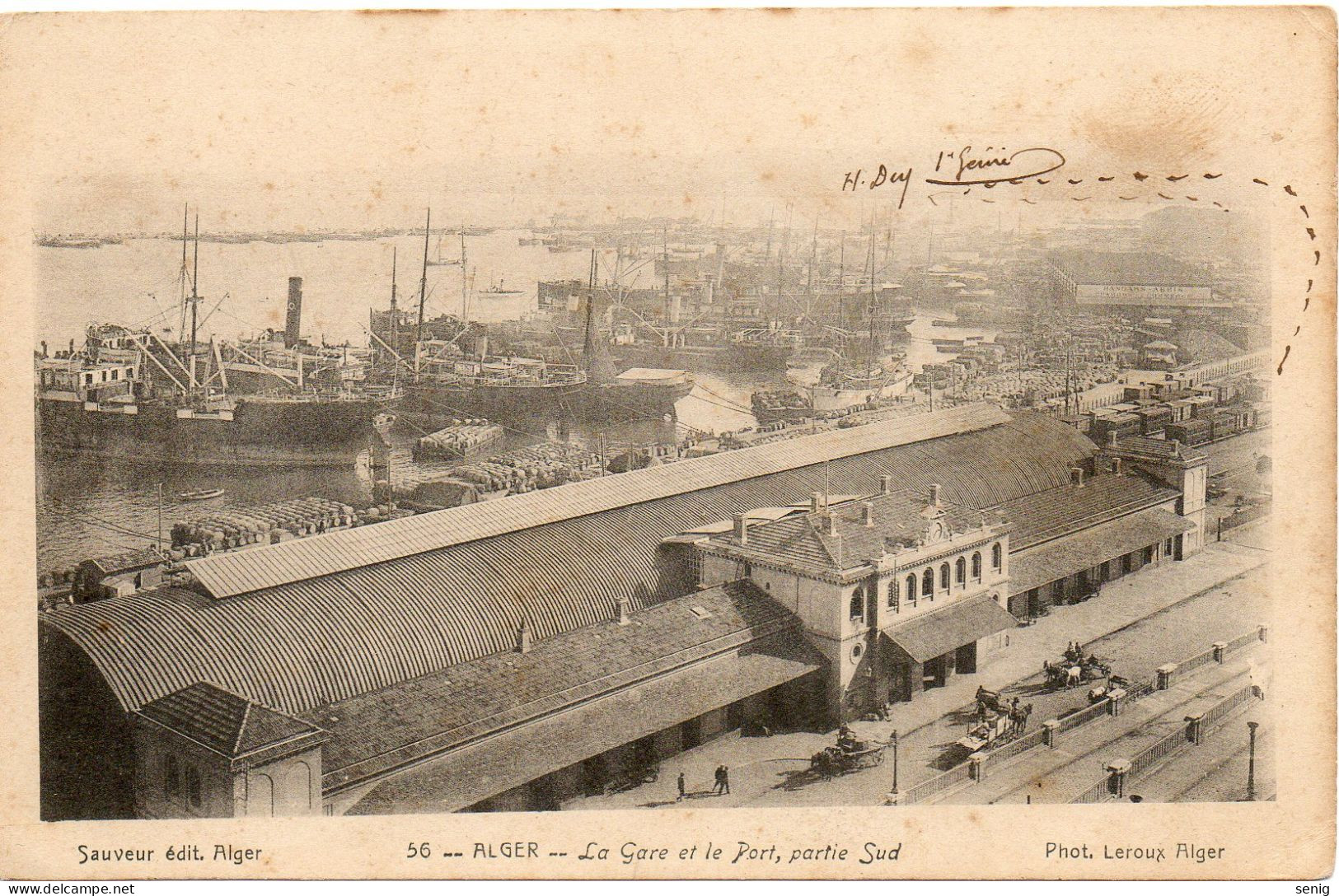 ALGERIE - ALGER - 56 - La Gare Et Le Port Partie Sud - Sauveur édit. Phot. LEROUX Alger - Alger