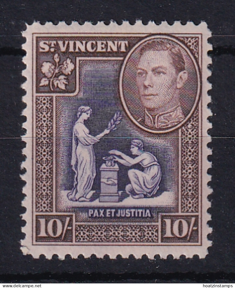 St Vincent: 1938/47   KGVI    SG158a     10/-     MH - St.Vincent (...-1979)