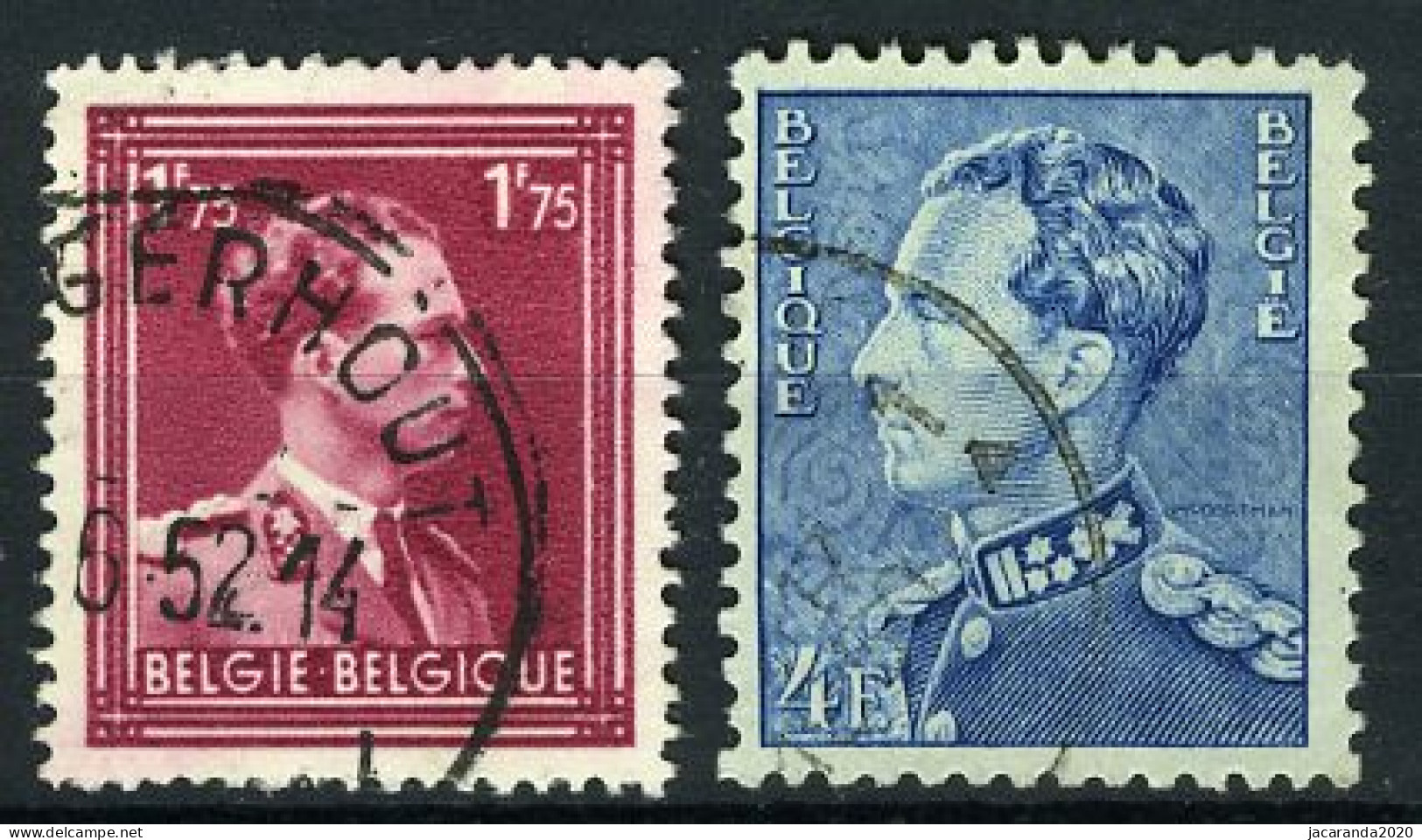 België 832/33 - Koning Leopold III - Open Kraag - Poortman - Gestempeld - Oblitéré - Used - Usati