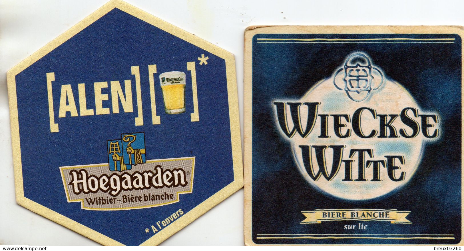2 Sous-Bocks-  "  Hoegaardeen - -- Wieckse Witte  "- - Beer Mats