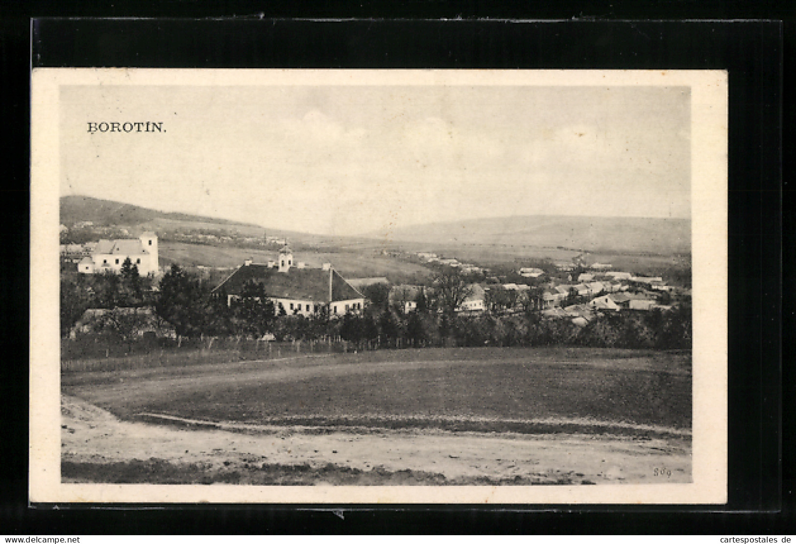 AK Borotín, Panorama Mit Kirche  - Czech Republic