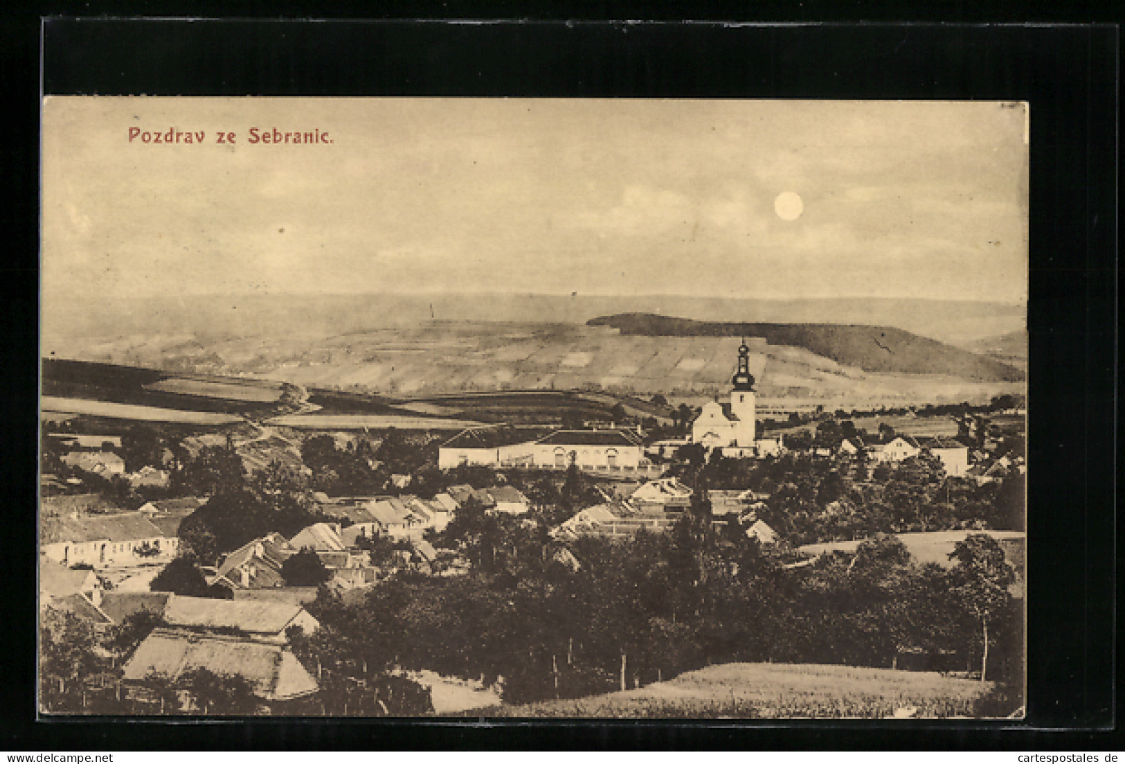 AK Sebranice, Panorama Mit Kirche  - Czech Republic