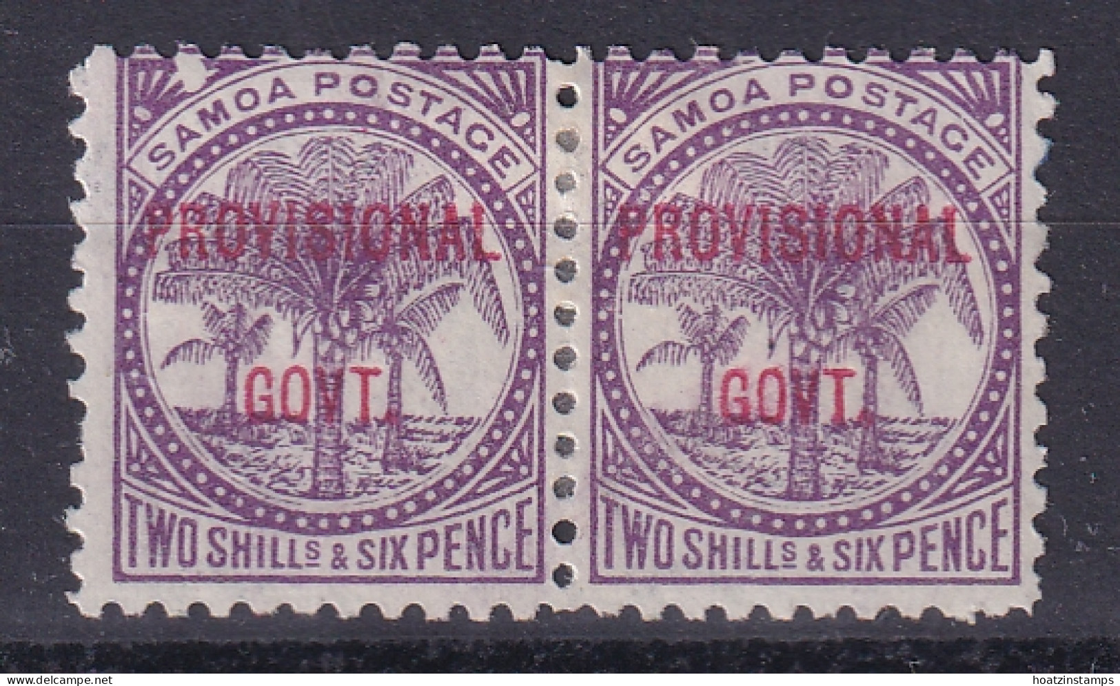 Samoa: 1899/1900   Palm Trees 'Provisional Govt' OVPT  SG97    2/6d    MH Pair - Samoa