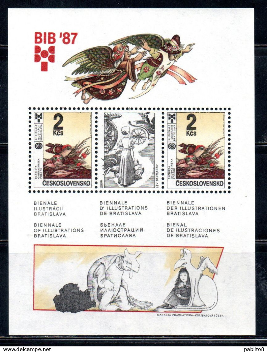 CZECHOSLOVAKIA CESKOSLOVENSKO CECOSLOVACCHIA 1987 BIENNALE OF ILLUSTRATIONS CHILDREN AWARD-WINNING BLOCK SHEET MNH - Blocchi & Foglietti