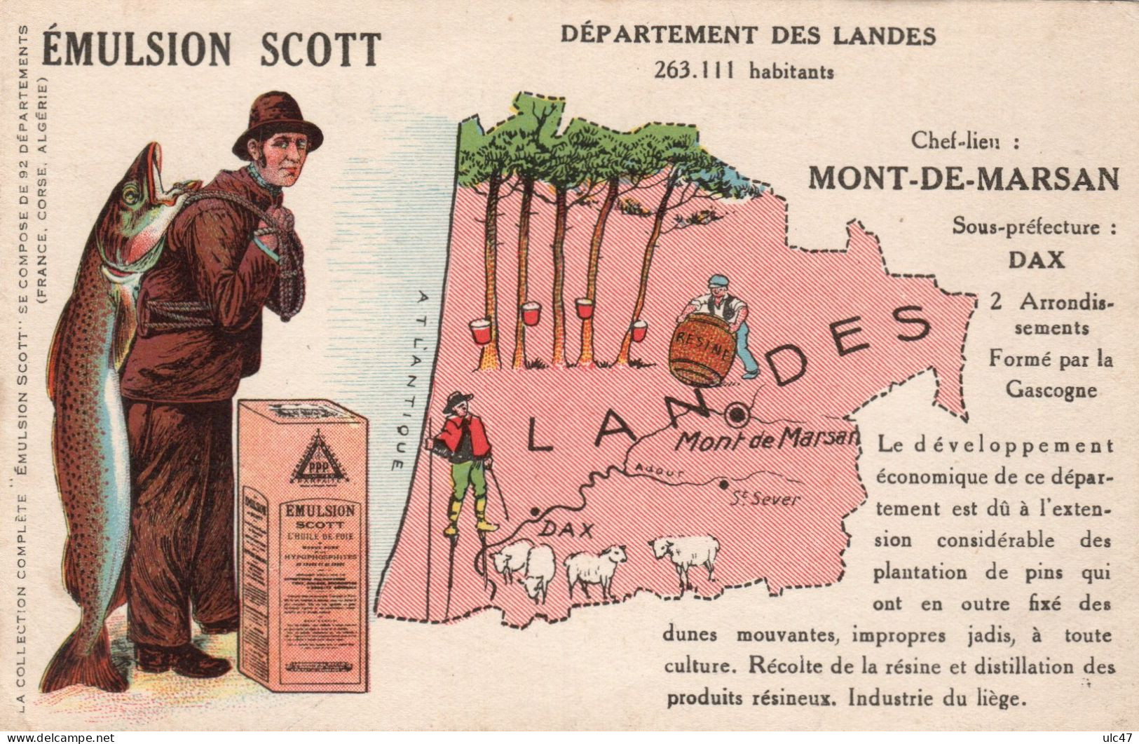 - 40 - DEPARTEMENT DES LANDES. - EMULSION SCOTT - - Autres & Non Classés