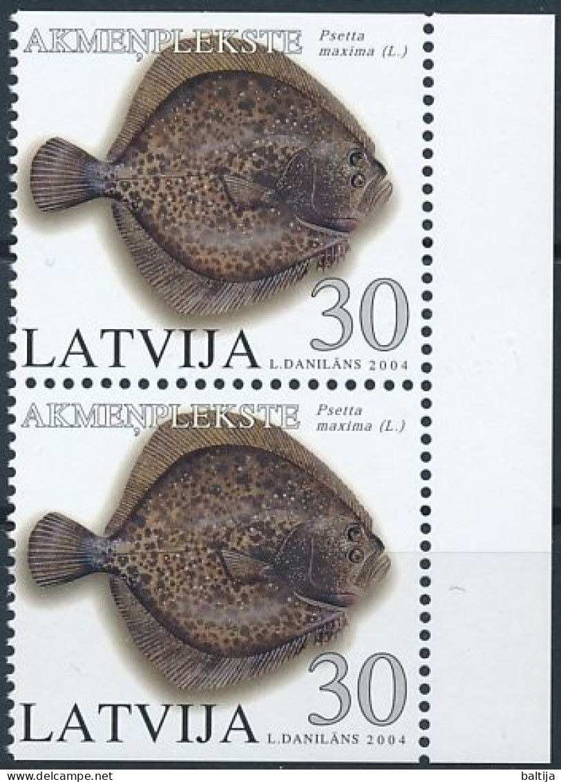 Mi 616 Do/Du ** MNH / Fish, Turbot, Psetta Maxima - Latvia