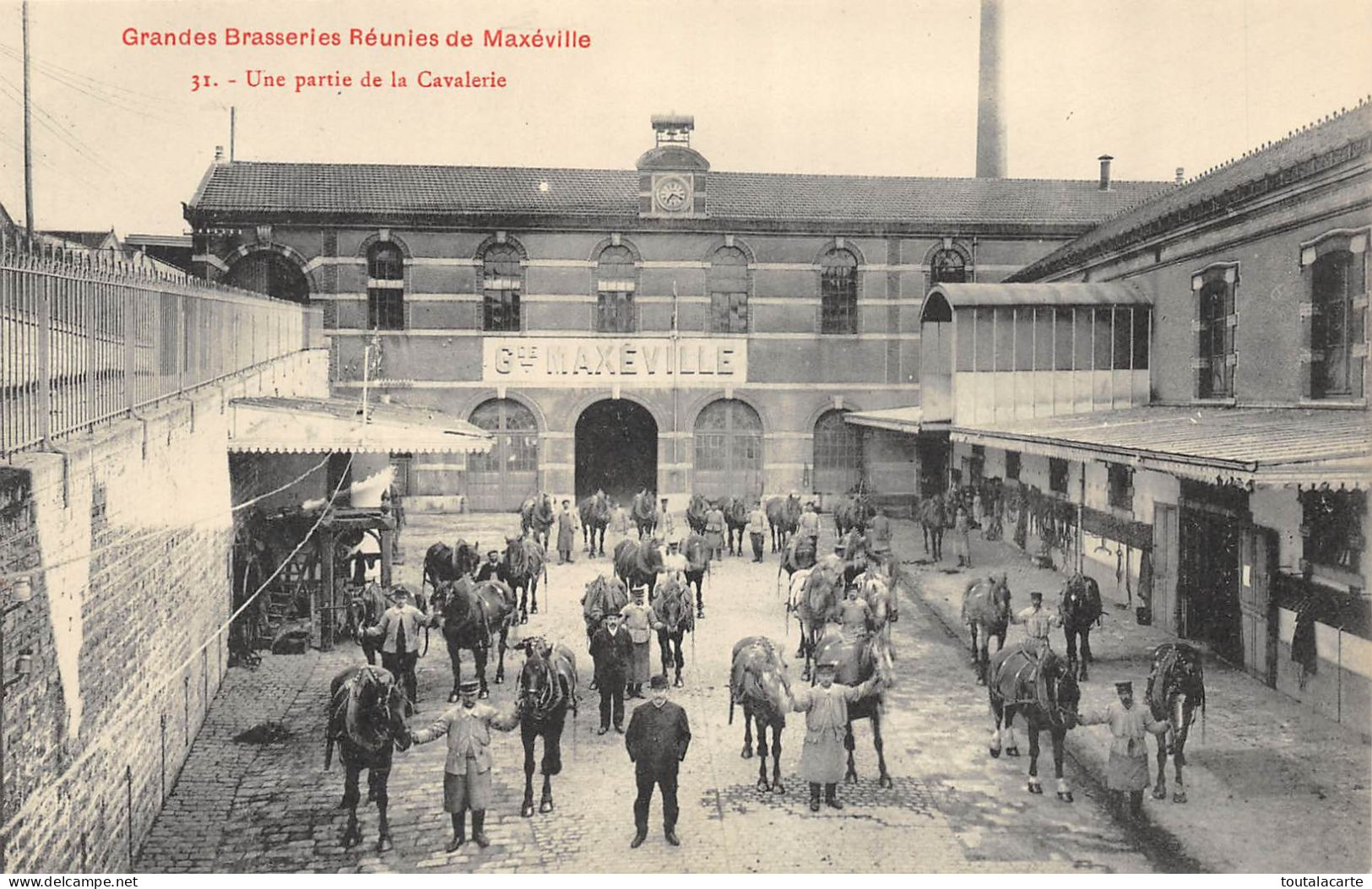 CPA 54 MAXEVILLE GRANDES BRASSERIES REUNIES  UNE PARTIE DE LA CAVALERIE - Maxeville