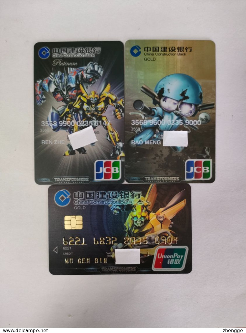 China, Movie, Transformers, The Last Knight, (3pcs) - Credit Cards (Exp. Date Min. 10 Years)