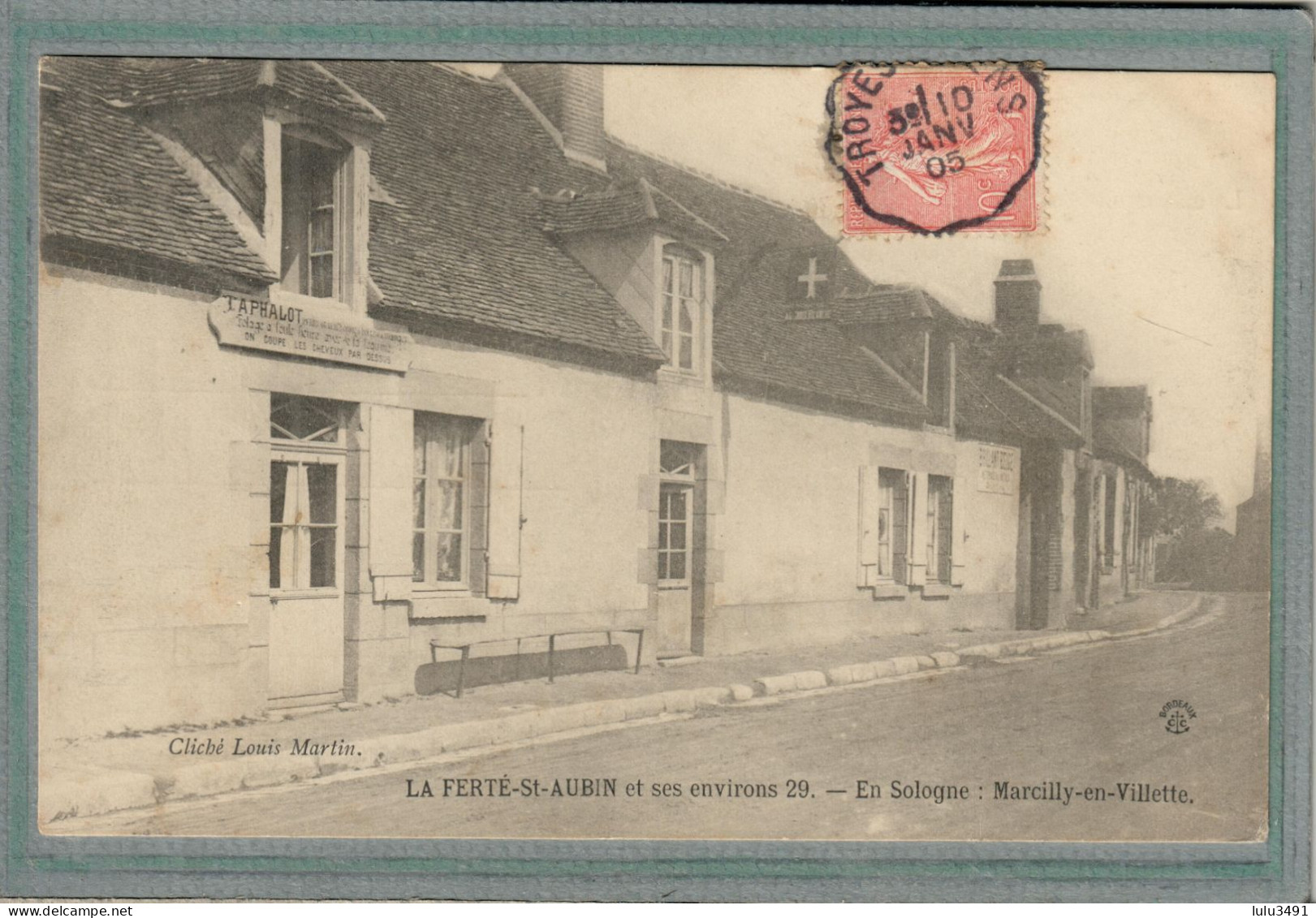 CPA - Environs De La FERTé-SAINT-AUBIN (45) MARCILLY-en-VILLETTE - Boutique Du Coiffeur-Perruquier - 1905 - La Ferte Saint Aubin