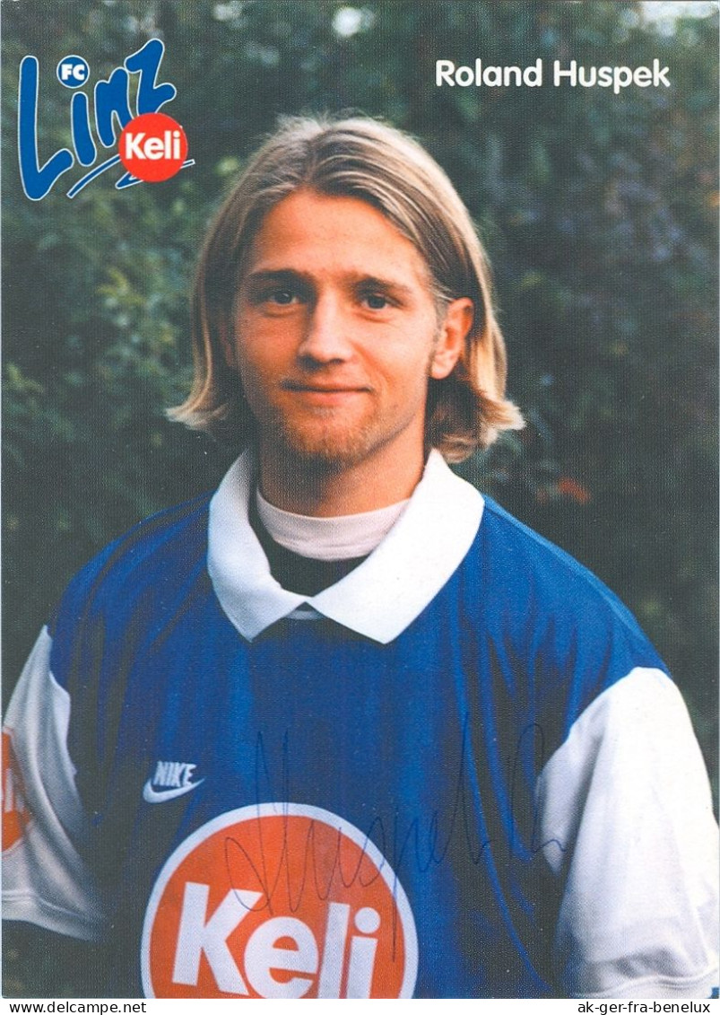 Autogrammkarte AK Roland Huspek FC Linz 95-96 Blau-Weiß BW SK VÖEST Stahl Krenglbach SV Wallern Admira Wacker Mödling - Authographs