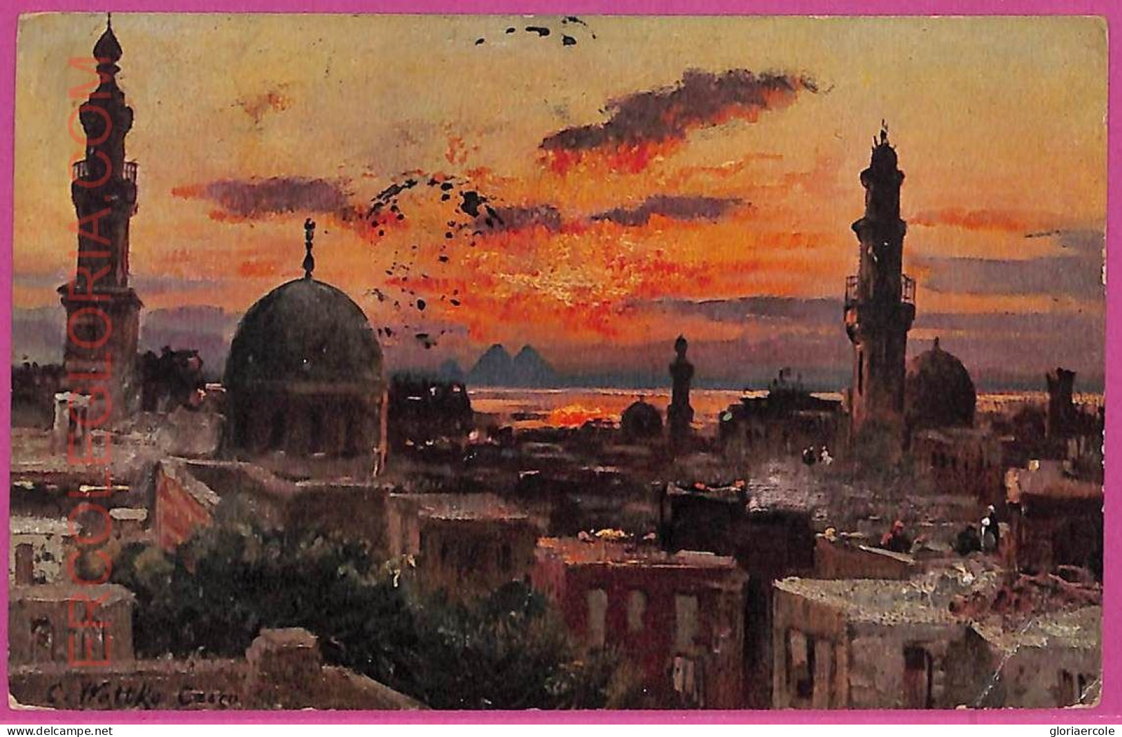 Ag2772 - EGYPT - VINTAGE POSTCARD -  1912 - Other & Unclassified