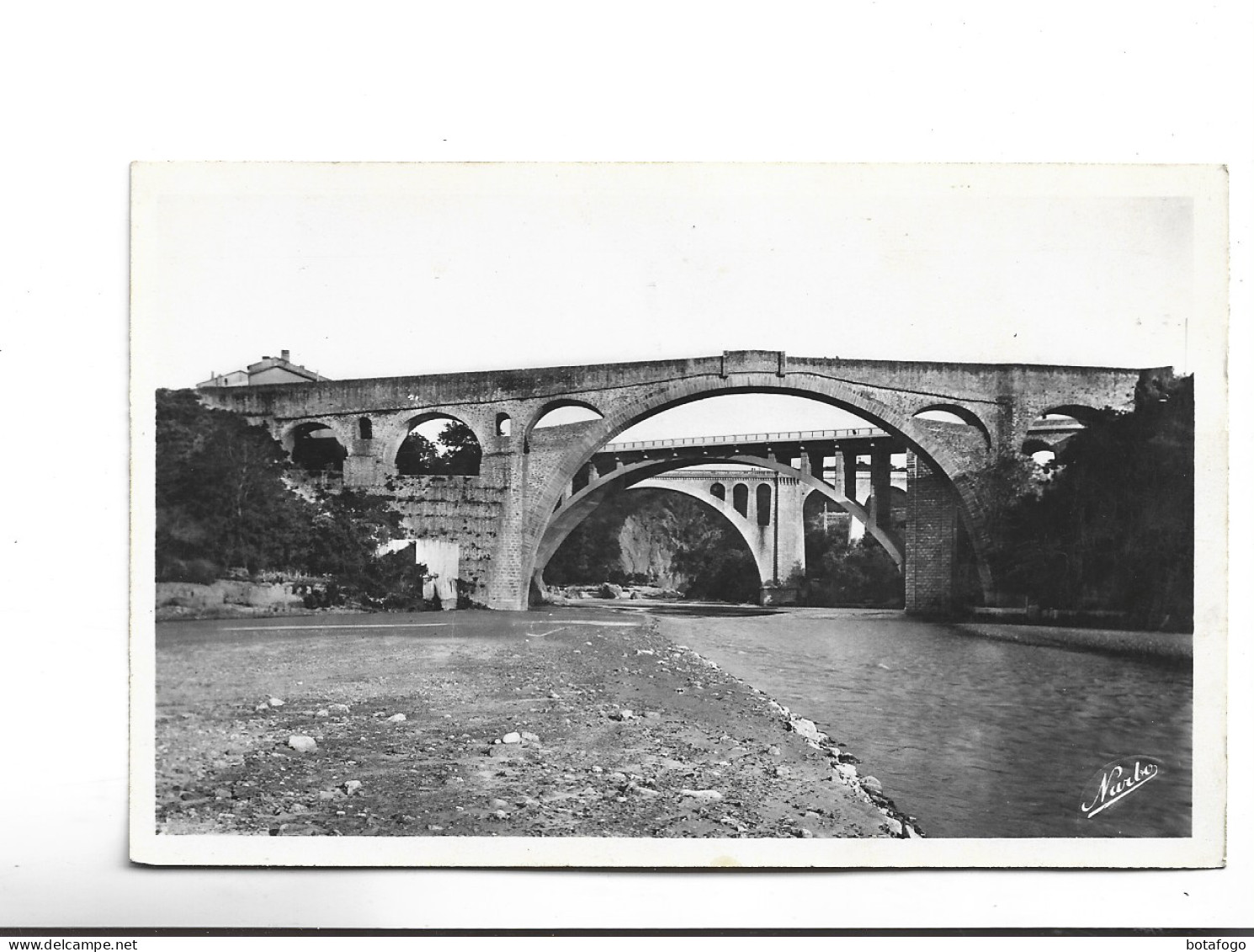 CPA PHOTO  DPT 66 CERET ET LES TROIS PONTS SUR LE TECH - Ceret