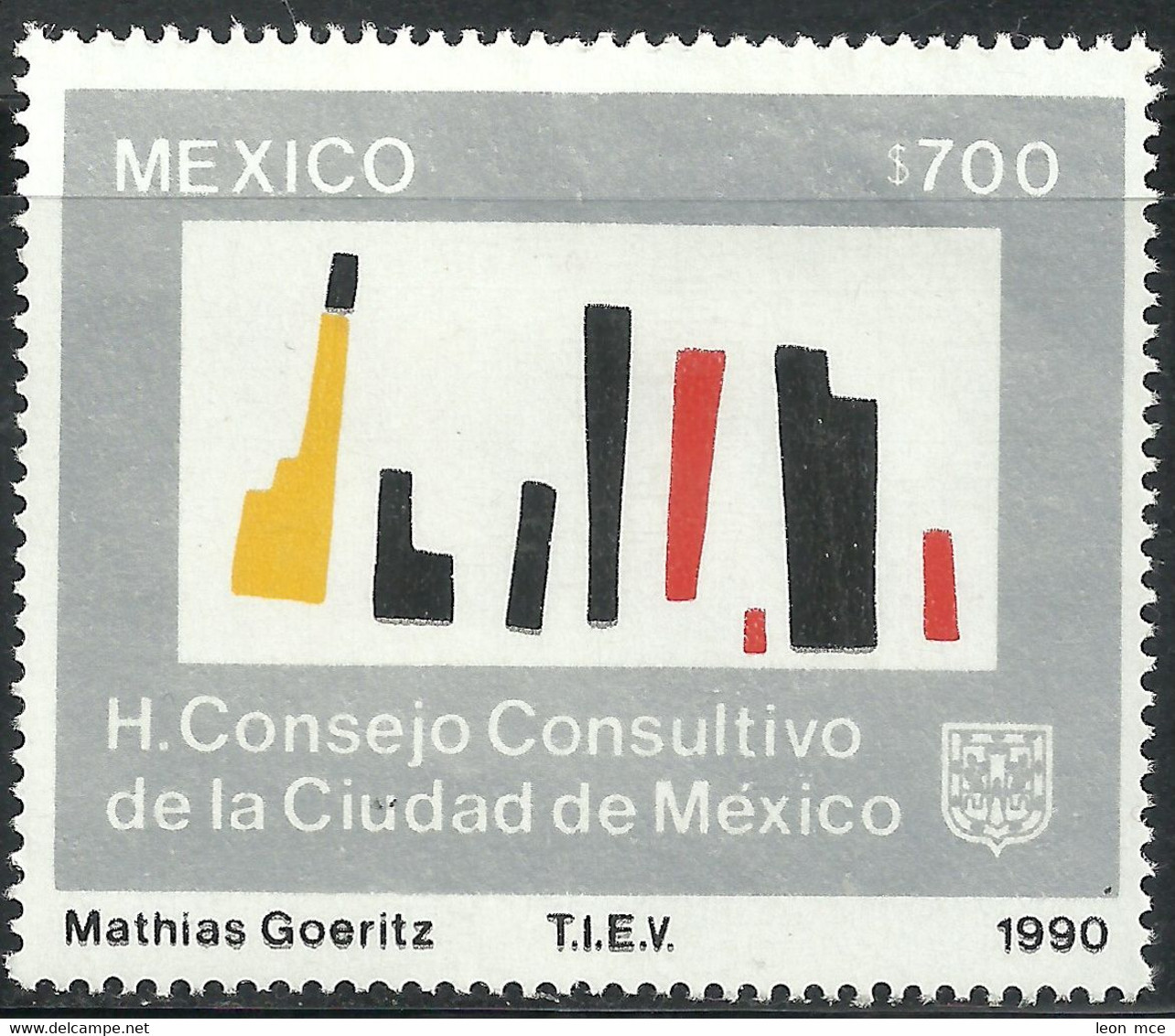 1990 MÉXICO CONSEJO CONSULTIVO DE LA CIUDAD DE MÉXICO Sc. 1662 MNH  MEXICO CITY Advisory Council, FOUNDED In 1929 - Messico
