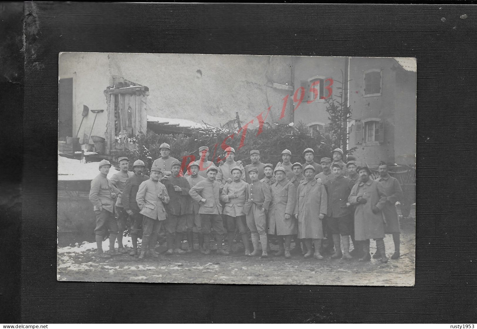 MILITARIA CARTE PHOTO MILITAIRE GROUPE DE SOLDATS SOUVENIR D ALSACE DE 1916 3e SECTION 2eCP 172e Inf : - Guerra 1914-18