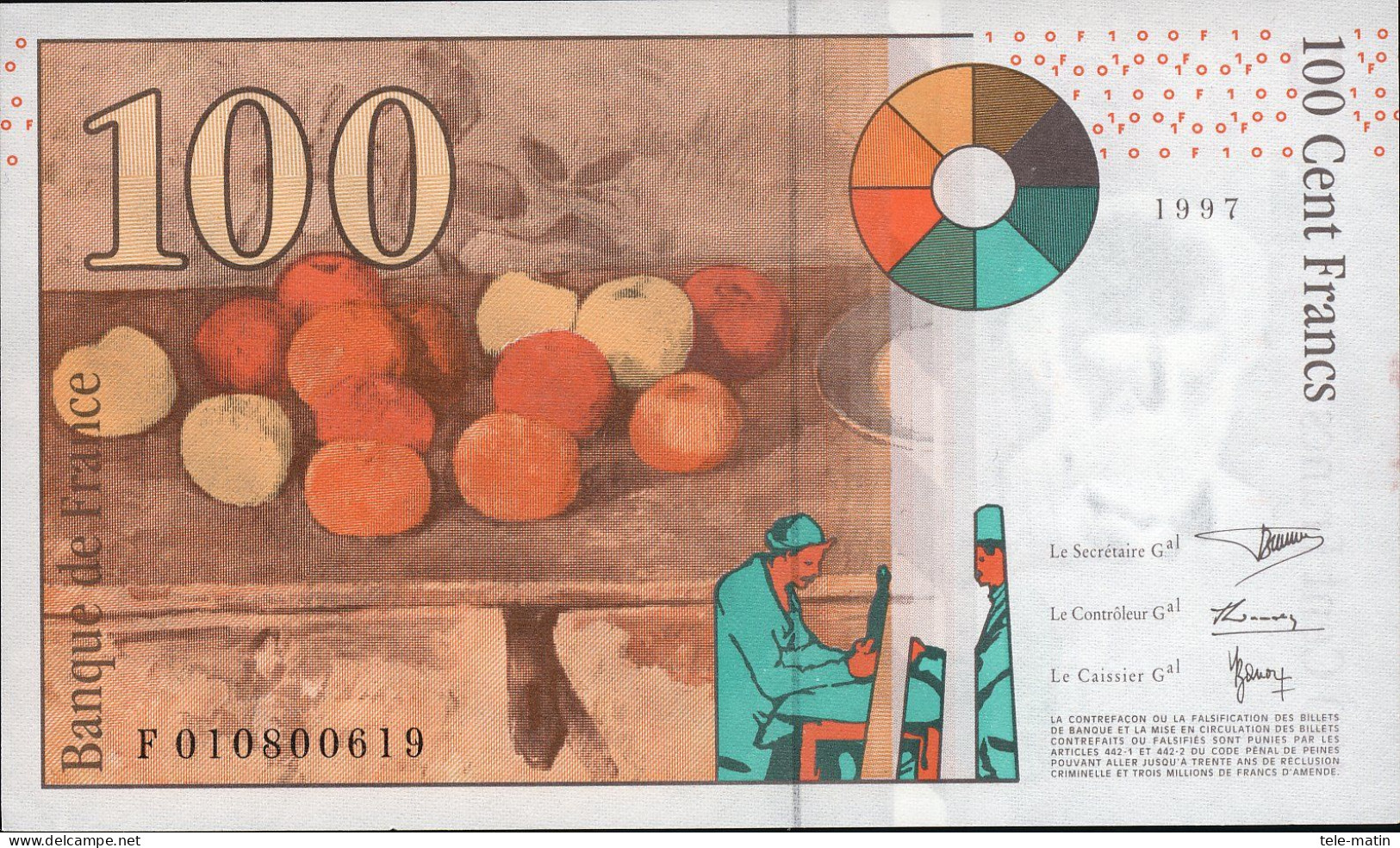 100 Frs De 1997 P Cézanne ( Billet Neuf ) - 100 F 1997-1998 ''Cézanne''