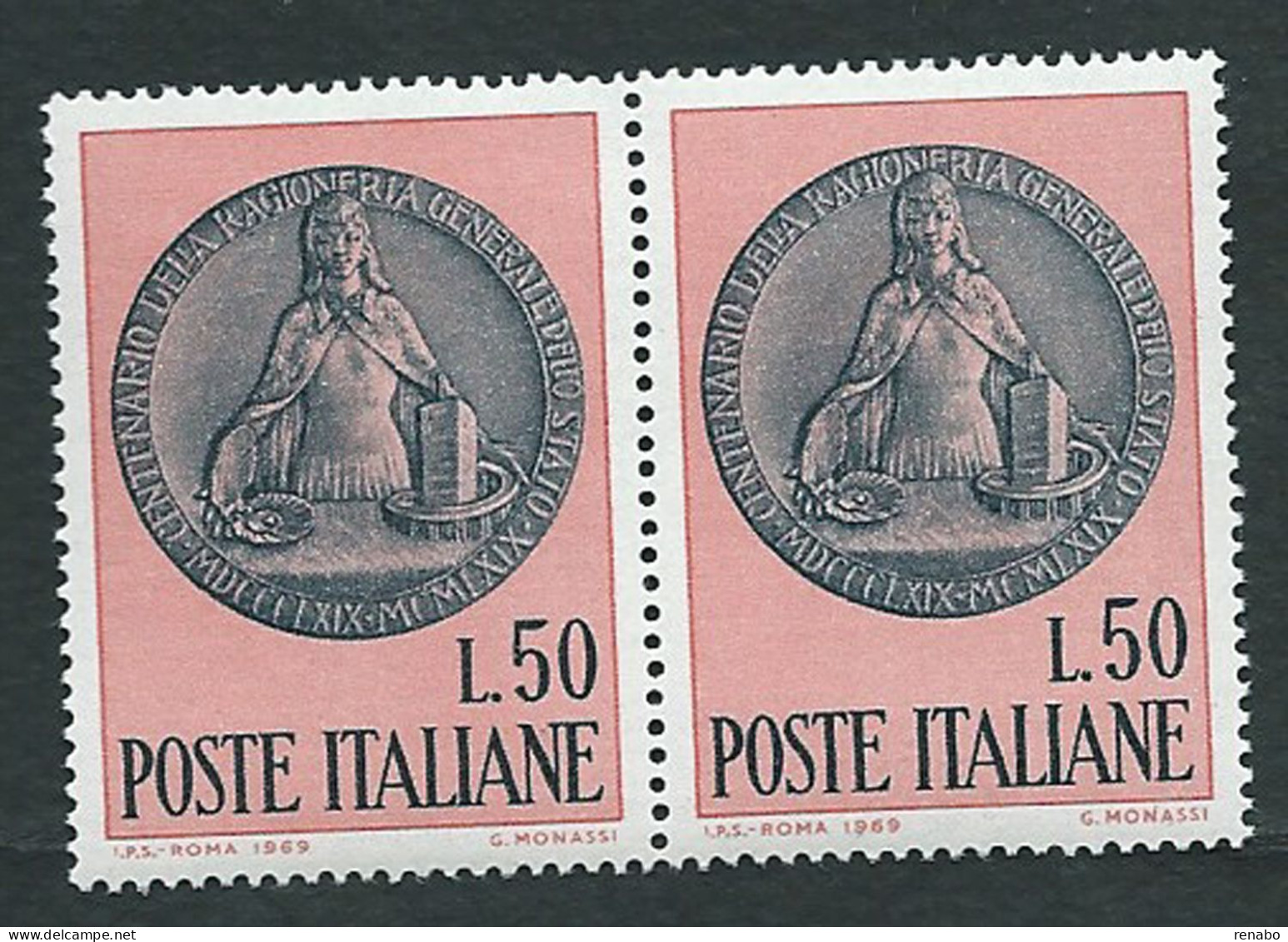 Italia 1969; 100° Ragioneria Generale Dello Stato. Coppia. - 1961-70:  Nuevos