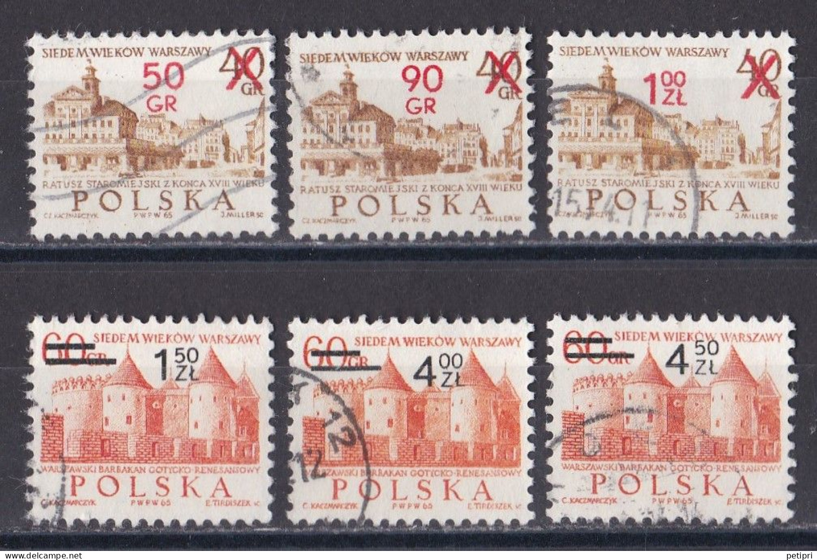 Pologne - République 1971 - 1980   Y & T N °  2041   2042   2043   2044   2046  Et  2047  Oblitérés - Gebraucht