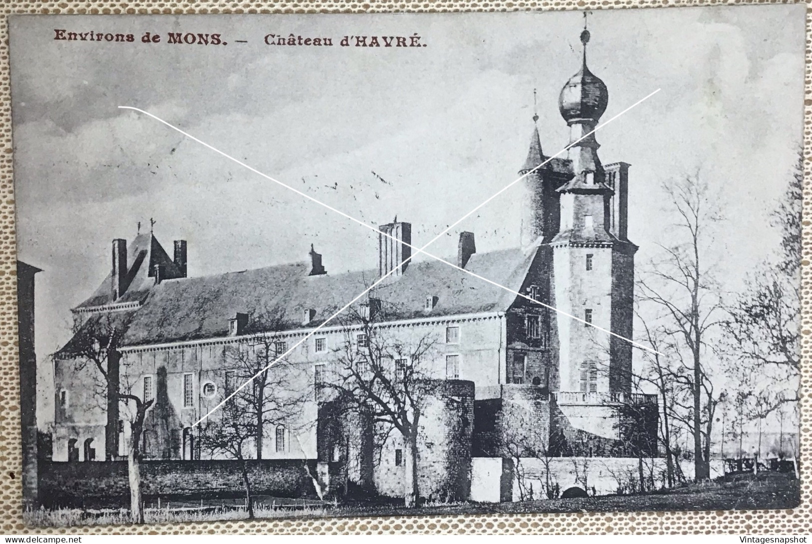 Environs De MONS Le Château D’Havré CP édit Balasse Postée En 1912 Erreur De Date 1812 - Mons