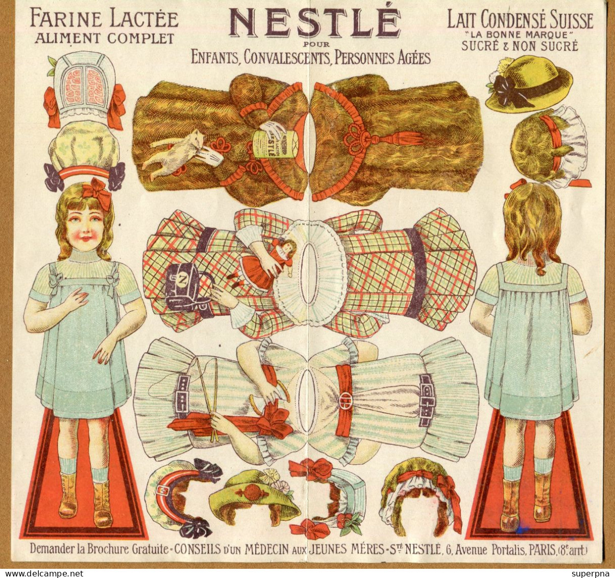 DECOUPAGE  " NESTLE " :  POUPEE En PAPIER - Autres & Non Classés