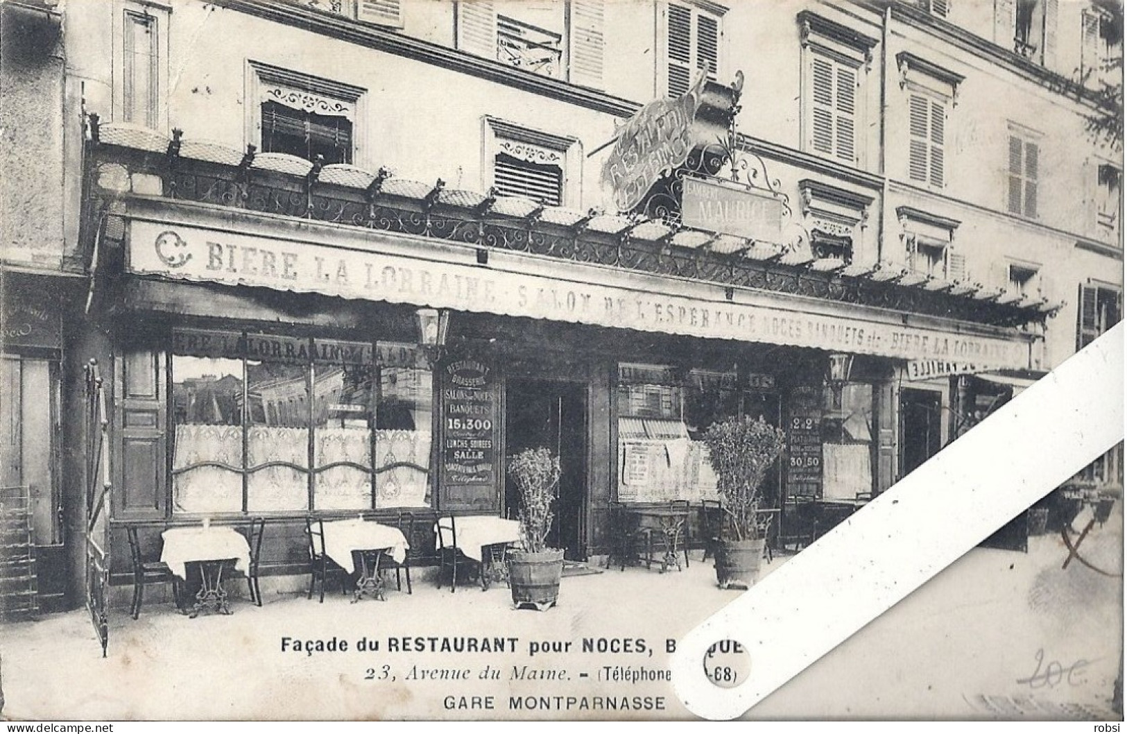75 Paris XV,  Avenue Du Maine, Façade Du Restaurant , Gare Montparnasse, D15.26 - Paris (15)