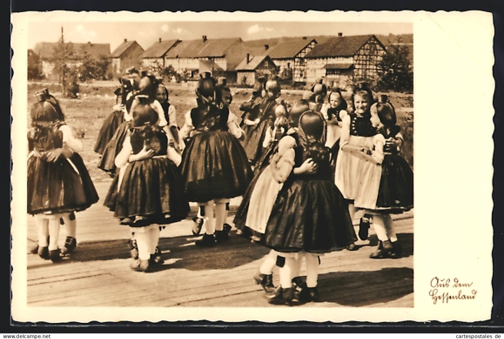 AK Aus Dem Hessenland, Schwälmer Kinder Beim Tanz, Hessische Tracht  - Costumes