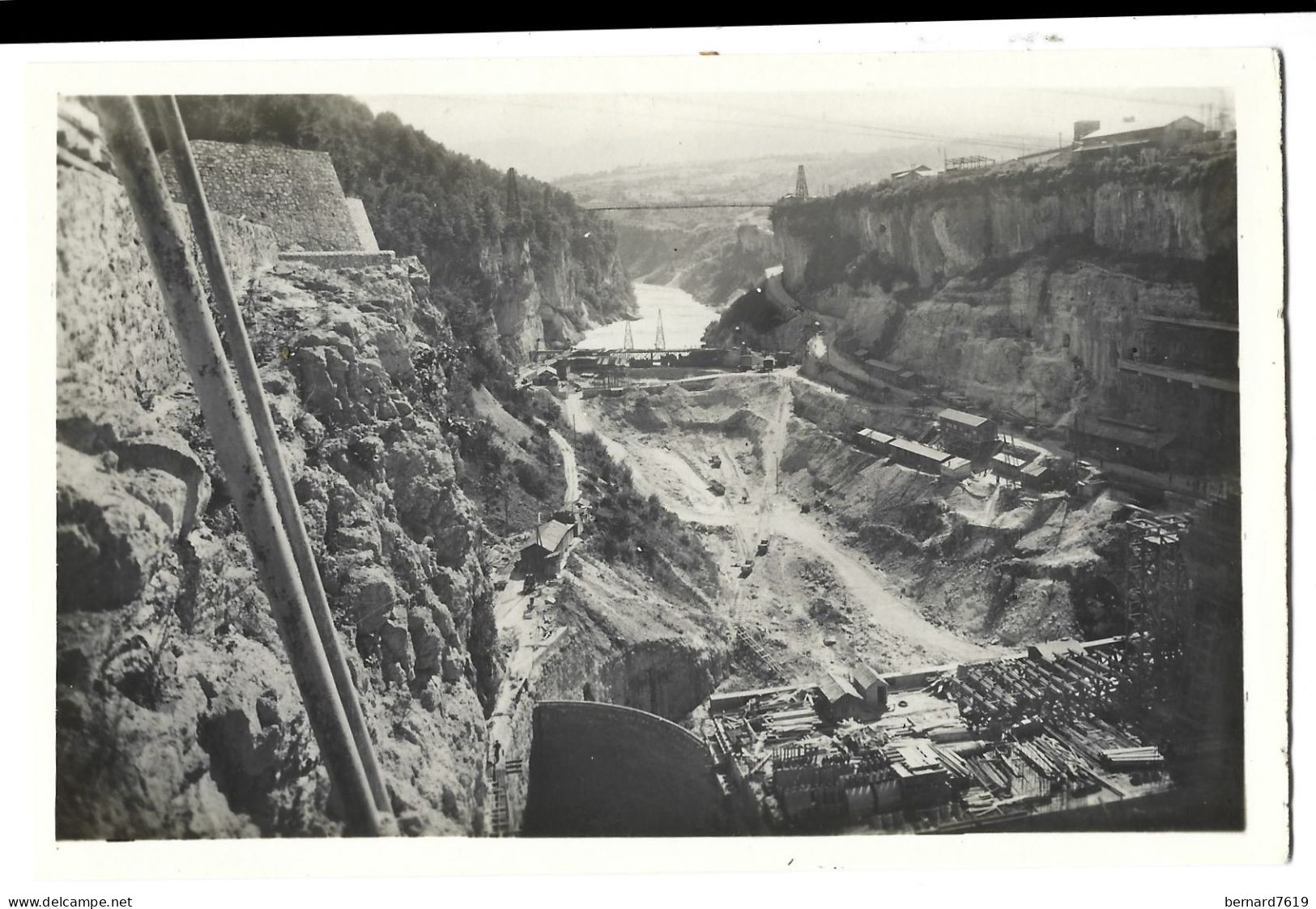 01 Barrageet Usine De Genissiat - Aout 1947 - Vue Plongeante Sur Le Chantier  A L'aval Des Ouvrages, - Sedan