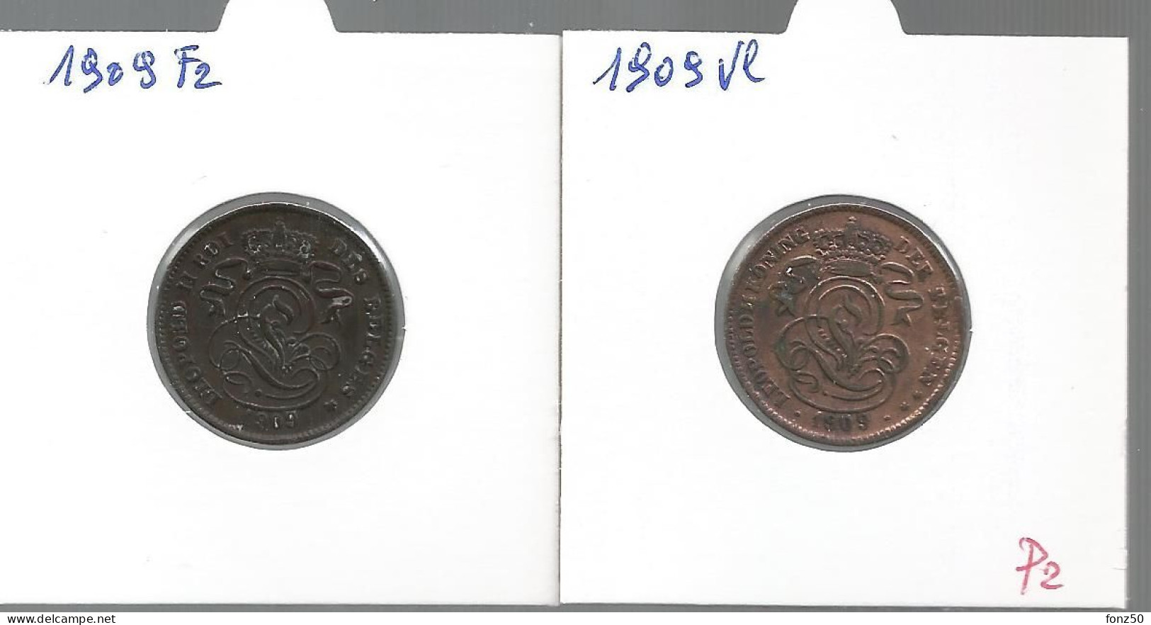 LEOPOLD II * 2 cent 1870 tot 1909vl * 12 stuks * nr 12859