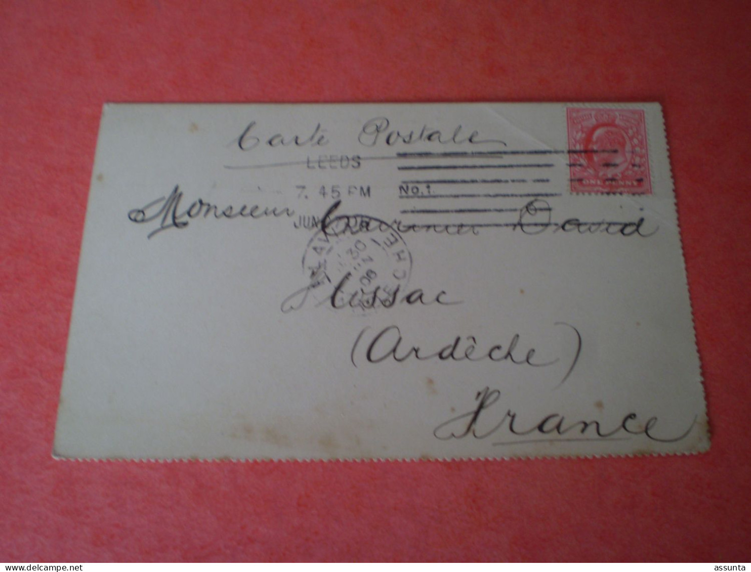 Carte Postale Commerciale James TOLSON à LEEDS, Fruit Pomme De Terre, Cachet Leeds 1906 Timbre One Penny - Culture